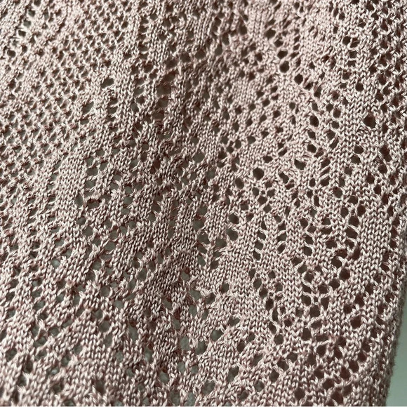 Peruvian Connection 100% Pima Cotton Blush Rose Lace Open Weave Dress Size Large - Picture 4 of 7